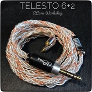"Telesto 6+2"銅鍍銀+單晶銅混合編織 耳機線可訂製  mmcx cm 0.78 2pin a2dc 插針3.5 2.5  4.4 6.35 Rca xlr 升級線 lightning Ty