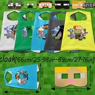2pcs Minecraft Cloak & Mask Set, 5 Styles Pixel Miner Party Supplies, Pixel Miner Theme Party, Hallo