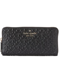 Kate Spade Hollie Spade Clover Geo Embossed Large Continental Wallet in Black