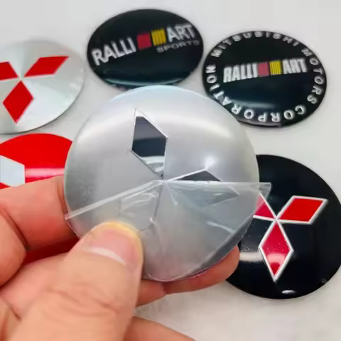 4Pcs Car Emblem Wheel Hub Center Cap Sticker Rim Badge Cover For Mitsubishi Eclipse Lancer Mirage Ji
