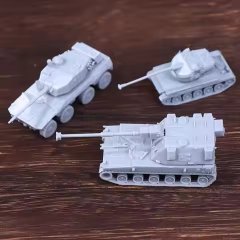 South African Wheeled Rooikat Tank and AMX-13 Light Tank Miniature; AHS Krab 155mm Howitzer Scene Ac