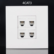 86 Type 4 Ports CAT3 RJ11 Telephone Wall Panel Four Landline Phone Voice Wall Socket For Hotel Offic