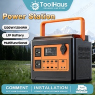 TOOLHAUS Portable Power Station 1204Wh LiFe P04 Battery 1200W AC 220V Outlets Solar Generator For Ca
