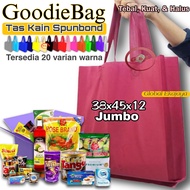 Uk 38x45x12 cm Goodie bag Tas Kain Spunbond Jumbo Muat isi 13 Kg Kantong Belanja Sembako Totebag