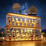 PopMart Display Cabinet,acrylic display box with LED Light,30cm,40cm,60cm,wood base display cabinet