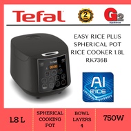 TEFAL (NEW ARRIVALS) EASY RICE PLUS SPHERICAL POT RICE COOKER 1.8L RK736B - TEFAL WARRANTY MALAYSIA