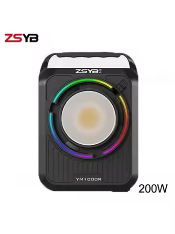 ZSYB YM1000R 200W COB LED Fill Light RGB 2700K-5800K Professional Photography Video Spotlight Lamp A