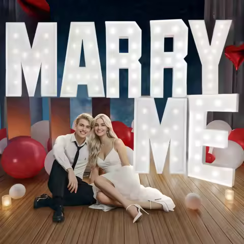 3/4FT 91.5/120cm DIY Marquee Light Up Letters Large Letter With Cold Lights LOVE MARRY ME BABY Foam