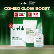 VERBLE Combo Glow Boost Serum Pitted Scar Verble + Acne Cleaner Anti-Acne As Day Clean + Daylight Ca