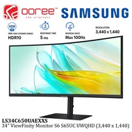 Samsung 34 Inch S6 S65UC UWQHD 3440x1440 100Hz 5ms ViewFinity Monitor VA Panel 21:9 UltraWide HDR10 