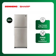 SHARP 380L 2 Door Fridge Refrigerators J-Tech Inverter Technology SJ3822MSS Peti Sejuk