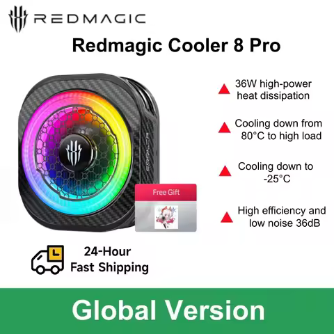 New RedMagic Cryo Cooler 8 Pro Magnetic Phone Cooler for Gaming, 36W High-power Heat Dissipation 36d