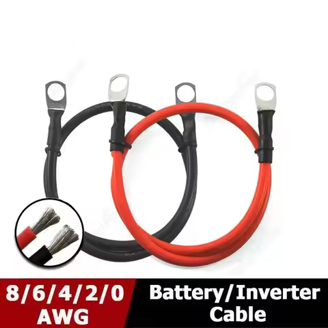 Car Battery Cable Silicone wire With Lug Ring M6 M8 M10 Terminal cable Black Red wire 8AWG 6AWG 4AWG