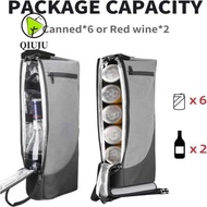 QIUJU Drinks Ice Bag, Wine Beer Waterproof Golf Cooler Bag, Portable 6 Cans Cokes Durable Golf Car B