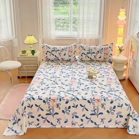 Bedroom Sheet Gorgeous Flowers Cartoon Printing Bedding Sheet PillowCase Bedding Fashion Exquisite P