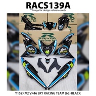 Cover Set Rapido Y15ZR V1 V2 Yamaha LC150 VR46 Sky Racing Team (63) Black Ysuku LC-150 Accessories Motor Y15 Body VR-46