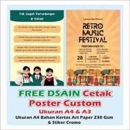 CUSTOM POSTER PRINTING A3 A4 SIZE Art Paper poster stickers