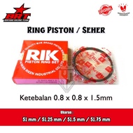 BRT RIK 51 51.25 51.5 51.75 mm PistonRing Thickness 0.8 x 0.8 x 1.5