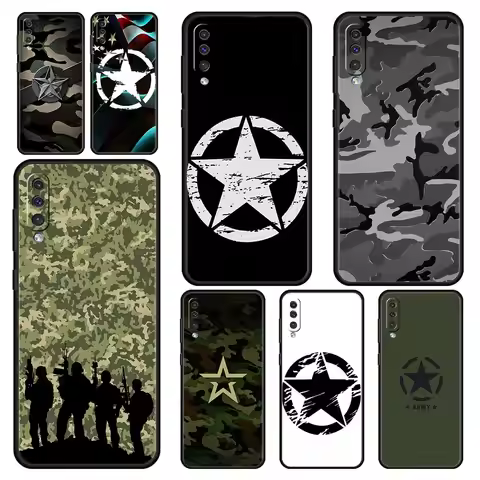 Army Star camouflage Phone Case For Samsung A56 A36 A26 A24 A12 A14 A16 A50 A70 A20E A22 A40 A34 A54