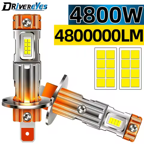 H1 H3 LED Headlight Bulb Canbus Mini 4800W 4800000LM Super CSP 1:1 Car Headlamp Turbo Fan Led DRL La