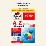 Doppelherz AZ Extra + Omega 3 Complete Multivitamin for Adults, Endurance & Energy, Original German