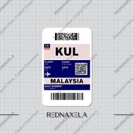 Vinyl Boarding Pass Sticker Kuala Lumpur Malaysia Outdoor Waterproof Suitcase Sticker