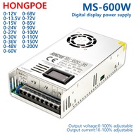 Adjustable 600W Digital Display Power Supply DC 0-12V 15V 24V 30V 36V 48V 60V 72V 85V 90V 110V 150V 