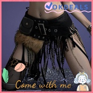 OKDEALS Faux Fur Splicing Belts, Chic Y2K Mini Bag Belt, Women Fashion Gyaru Trendy Design Plush Wai