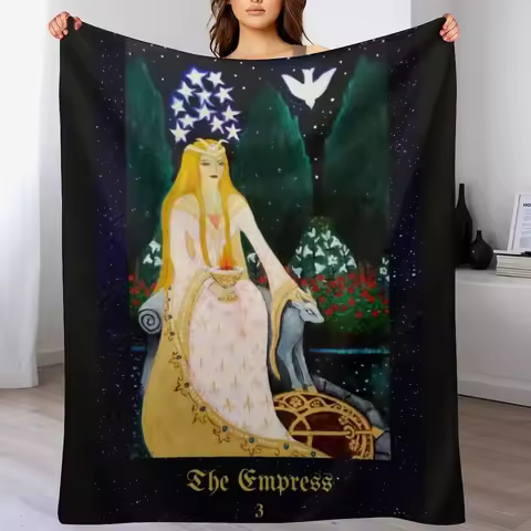 Empress Tarot Card Throw Blanket Multi-Purpose Polar Quilt manga Blankets