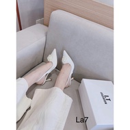 La7 7cm open heel floral high heels