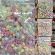 Crystal Beads Filled with Flat Matte Flowers, Mixed Rainbow Colors, 1 pound Mixed Bead/
