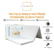 LiveWise TRI - FOLD SINGLE MATTRESS( STANDARD ) - 2 inches thickness