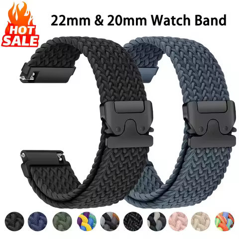 20mm 22mm Braided Loop Band For Amazfit GTS 3/2/2e/GTS2 Mini/GTR 42mm/47mm/bip/GTR 3 Pro/2/2e Bracel