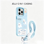Cute Dog Motif 2 In 1 Aesthetic Casing hp Oppo Reno 15F 15 Pro Max A6T Pro 5G A6X 14F A3X A5 2025 A5
