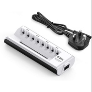 AMAZON's CHOICE #EBL 8 Bays AA AAA Battery Charger (Set of 2) for Ni-MH Ni-CD Rechargeable Batteries