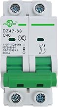 AC Miniature Circuit Breaker, 2 pole 40 Amp, 12-240VAC, 6kA Din Rail Mount Breaker with Thermal Magn