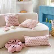 Plush Flower Pillow Washable Sofa Cushion Pillow Toffee Round Pillow Soft Ball Cushion Leg Pillow