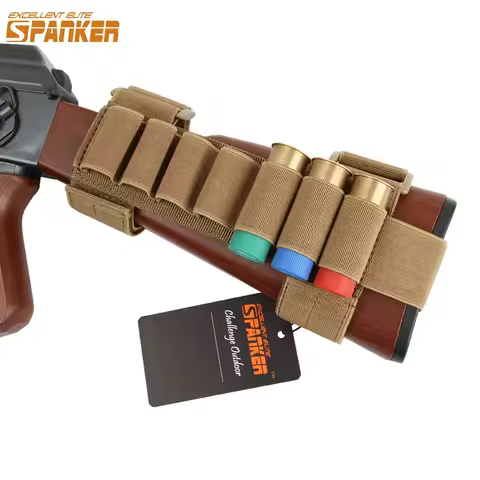 7 Rounds Shotgun Buttstock Ammo Pouch Gun Accessories Shell Holder Bullet Elastic Carrier Airsoft Gu