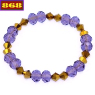 Purple crystal bracelet with 8 cups of golden crystal CTFLIGHFLVGH8