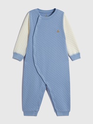 嬰兒裝|小熊刺繡長袖包屁衣/連身衣-藍色