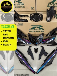 RAPIDO Cover Set YAMAHA Ysuku Y15zr V1 V2 Tatsu Ryu Dragon (38) Black White Coverset Sticker Tanam S