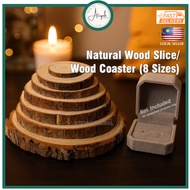 Natural Wood Slices/ Wood Coaster (9 Sizes) - High Quality