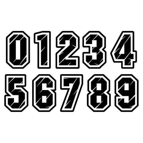 F543# Figures 0 1 2 3 4 5 6 7 8 9 Racing Number Helmet Racing Vinyl Decals Motorcycle Accessories St