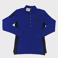 Polo Ralph Lauren 撞色大馬球刺繡長袖POLO衫 S