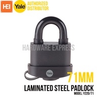 YALE 71mm Laminated Steel Padlock WEATHERPROOF Y220/71