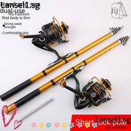 NS Telescopic fishing rod, Casting Spinning Portable Fishing Rod,  Short Carbon Fiber Mini Carbon Fiber Lure Rod Travel Fishing Equipment