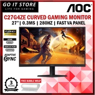 AOC C27G4ZE 27" Fast VA FHD 280Hz 0.3ms Adaptive Sync Curved Gaming Monitor (HDMI / DP)