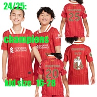 24/25 Mohamed Salah Darwin Nunez 24/25 LiVerPools champions Soccer Jersey kid suit Dominik Szoboszla