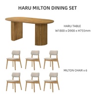HS FURNITURE | HARU MILTON DINING SET | MEJA MAKAN | DINING TABLE SET | MEJA MAKAN 6 KERUSI