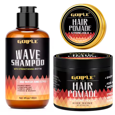 GOIPLE 180ml Wave Shampoo Deep Clean 360 Style High Shine Hair Pomade Strong Hold Layered Control Wa